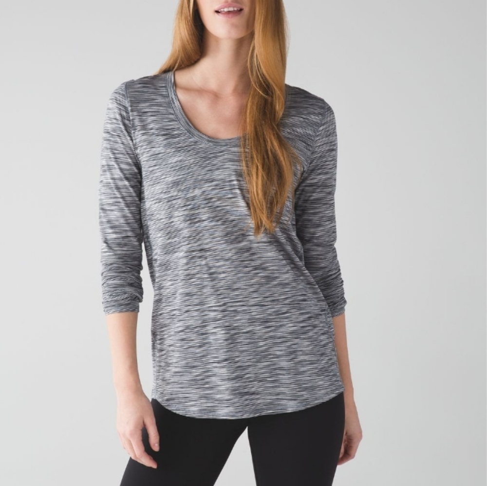 Lululemon Yogi Everyday Long Sleeve in 4 Color Space Dye White Black